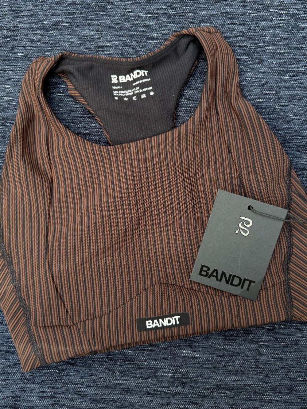 NWT Bandit Cadence™ Longline Bra - Cacao / Black - SIZE XS